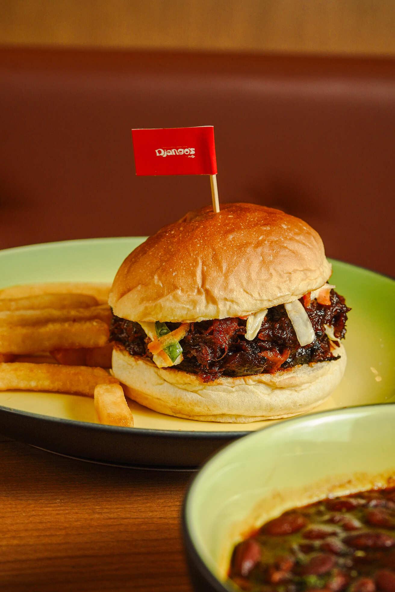 SMOKED PULLED HOG SANDWICH
